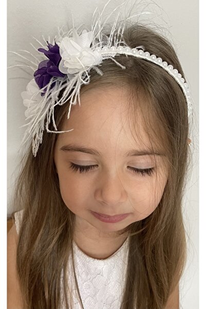 DesaAccessories Mor Çiçek Detay Çocuk Tacı