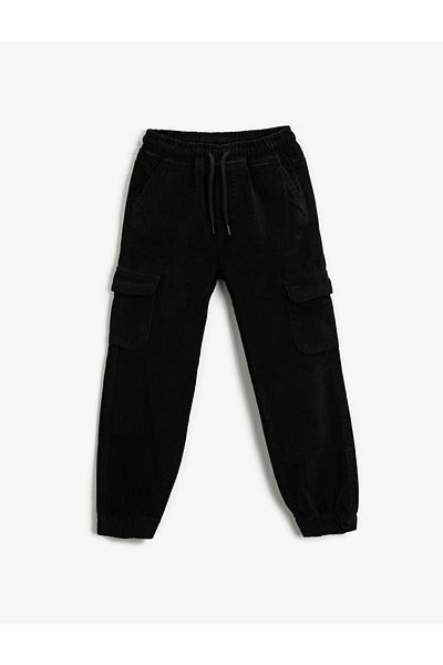 Koton Cord-Cargo-Jogginghose mit Taschen, Bindebund und Gummizug