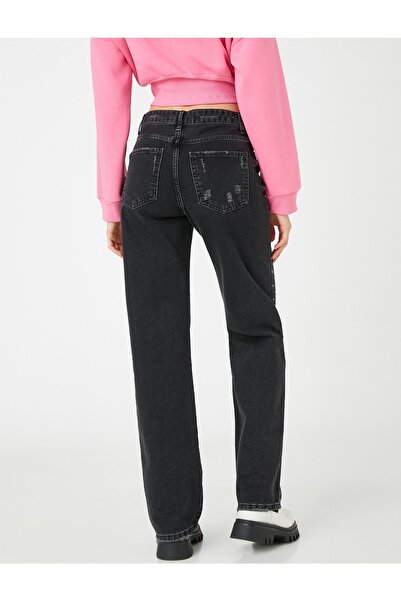 Koton Džíny s rovnými nohama a vysokým pasem vyšívané