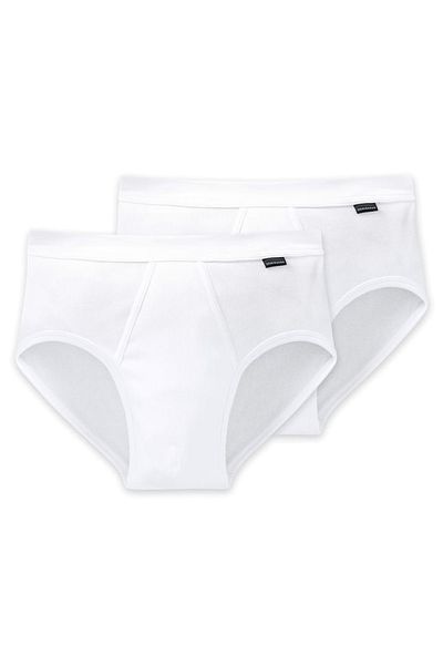 Schiesser Herren Slips 2er Pack - Doppelripp, Sportslip, Cotton Essentials