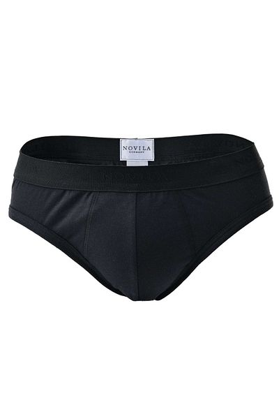 NOVILA Herren Sport-Slip - Natural Comfort, Feininterlock, Logo-Bund