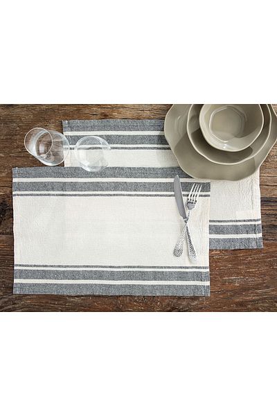 English Home Nola Cotton - Serviciu 2 Americann, 30x45 cm Antracit