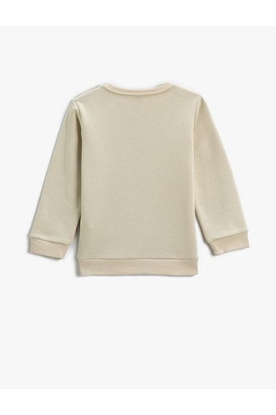 Koton Bear Printed Sweatshirt Long Sleeve Crew Neck Ribbed