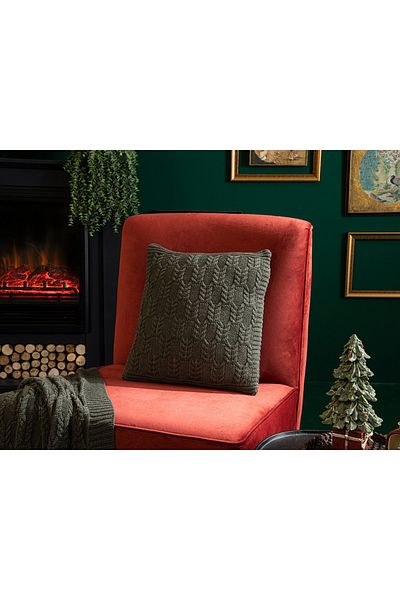 English Home Husa de perna Gemma Knitwear 40x40 Cm Verde Inchis