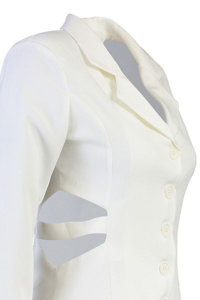 Trendyol Collection Limitovaná edice Ecru Mini Woven Cut Out Detailed Jacket Tkané šaty TWOAW23EL00910