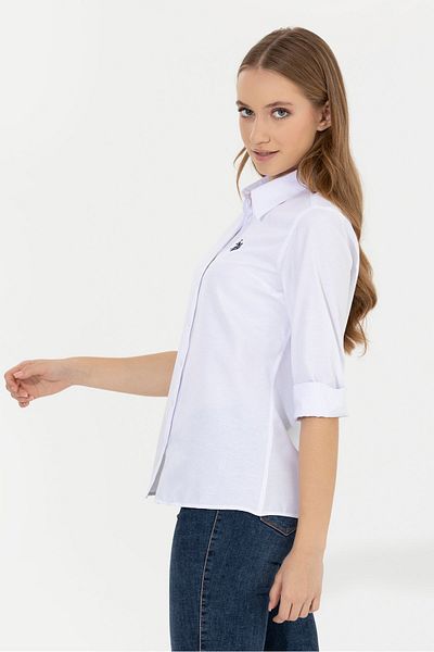 U.S. Polo Assn. Cămașă albă de damă