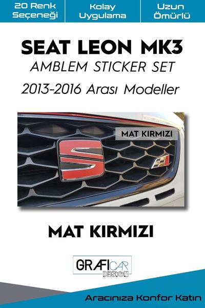 GRAFİCAR مجموعة ملصقات شعار سيات ليون Mk3 2013-2016/بدون مكياج