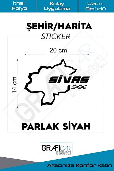 GRAFİCAR Autocolant pentru pistă de curse Sivas City Map