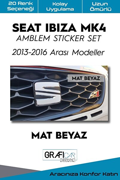 GRAFİCAR مجموعة ملصقات شعار سيات إيبيزا Mk4 2013-2016
