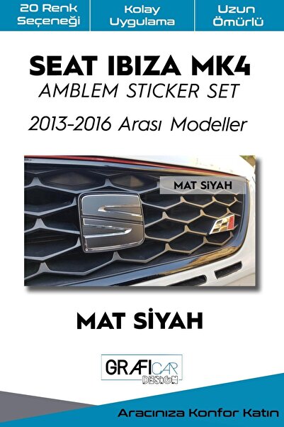 GRAFİCAR مجموعة ملصقات شعار سيات إيبيزا Mk4 2013-2016