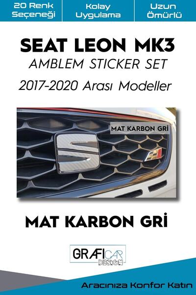 GRAFİCAR مجموعة ملصقات غطاء شعار سيات ليون Mk3 2017-2020/مكياج