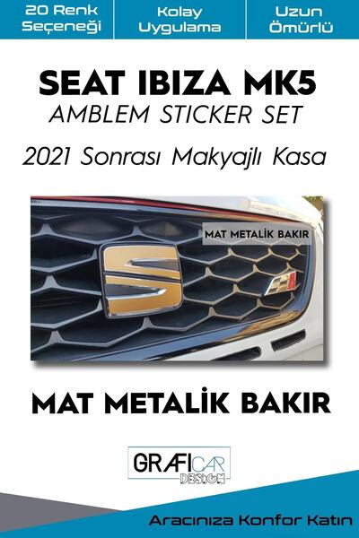 GRAFİCAR مجموعة ملصقات تغطي شعار Seat Ibiza Mk5 - تجميل بعد عام 2021