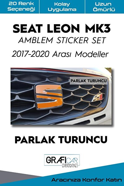 GRAFİCAR Seat Leon Mk3 Emblem Covering Sticker Set 2017-2020/make-up