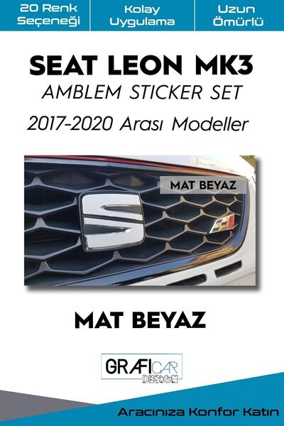 GRAFİCAR مجموعة ملصقات غطاء شعار سيات ليون Mk3 2017-2020/مكياج