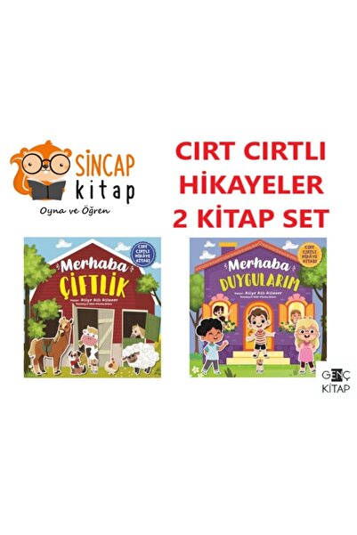 Sincap Kitap Cırt Cırtlı Hikayeler 2 Kitap Set Merhaba Çiftlik - Merhaba Duyg...