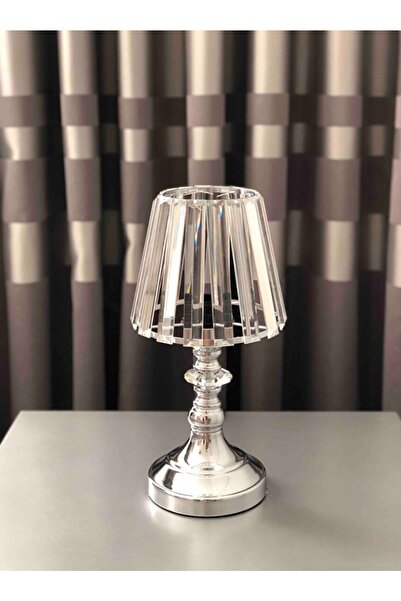 luxury modern aydınlatma طقم أباجورة كريستال مكون من قطعتين - كروم بجانب السرير