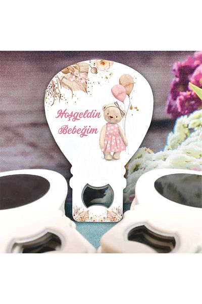 Ege ajans 10 Teddy Bear Patterned Balloon Opener Magnet