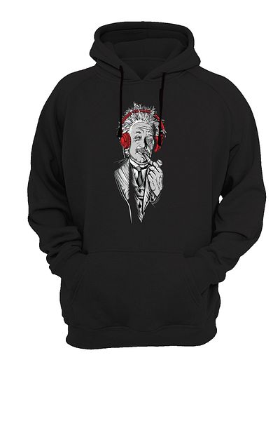 WİDİ Hanorac negru cu imprimeu Einstein