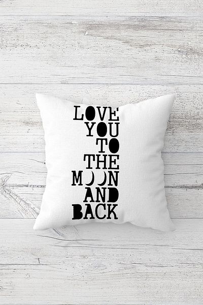 linazaitun Love You To The Moon And Back Hidden Zippered Throw Pillow Cover Seat Pillow Cover Set (4pcs)