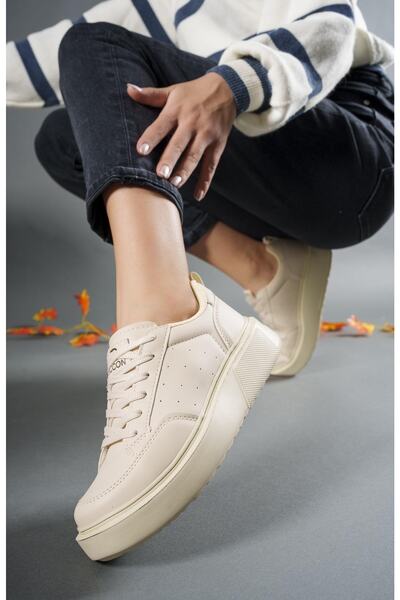 Riccon Kadin Sneaker 0012148 Ekru