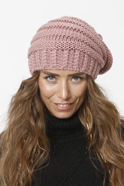 emybox قبعة شتوية نسائية محبوكة ملونة مع ميزة طوق الرقبة