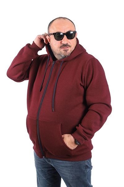 MocGrande Μεγάλο μέγεθος Unisex Hooded 3ip Sweat 11701 Murdum