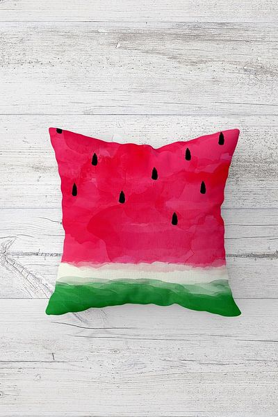 on the clouds Watermelon Patterned Hidden Zippered Throw Pillow Cover Sofa Pillow Cover Set (4pcs)
