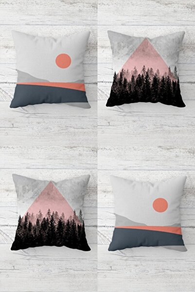 linazaitun 4 Pieces Moon and Forest Themed Tree Patterned Hidden Zippered Thr...