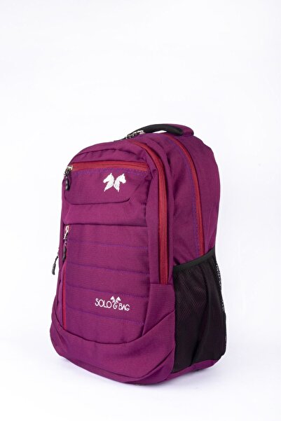 Solo Bag Μωβ Unisex Laptop Back Sports School Fitness Τσάντα