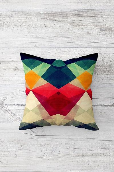 Pelangi Geometric Lines and Color Blocked Hidden Zippered Throw Pillow Cover Sofa Pillow Cover Set (4pcs)