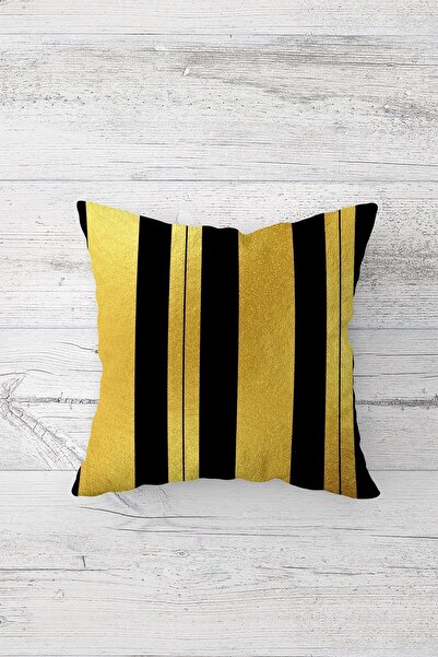 on the clouds Leopard Patterned Gold Striped Hidden Zippered Throw Pillow Cover Sofa Pillow Cover Set (4pcs)