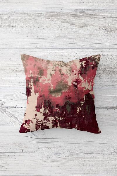 Latibule Batik and Marble Patterned Combination Hidden Zippered Throw Pillow Cover Sofa Pillow Cover Set (4pcs)