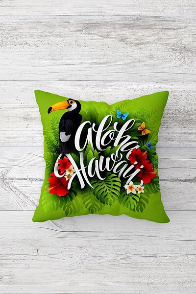 linazaitun Tropical Jungle And Parrots Hidden Zippered Throw Pillow Cover Sofa Pillow Cover Set (4pcs)
