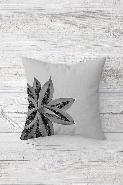 Latibule Sequin Patterned Lotus Flower Hidden Zippered Throw Pillow Cover Sofa Pillow Cover Set (4pcs)