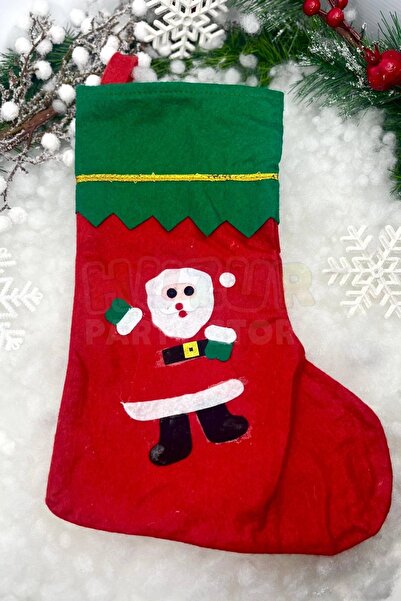 Huzur Party Store Χριστουγεννιάτικες κάλτσες Άγιου Βασίλη 25x35 εκ. Κόκκινο πράσινο πολύχρωμο Πρωτοχρονιάτικο Δέντρο Πεύκου Κρεμαστό Διακοσμητικό