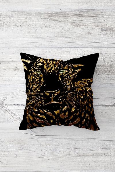 on the clouds Gold Leopard and Tiger Pattern - Hidden Zippered Throw Pillow Cover Set (4pcs)