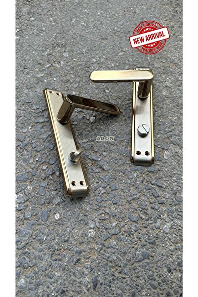 ARON Sofuoğlu Lüx Barbaros Anka Aynalı Albifirin Sarı Saten (BANYO-WC) Kapı Kolu Alüminyum / Çelik