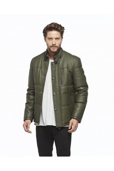 Hodore Pablo Green Taffeta Leather Coat