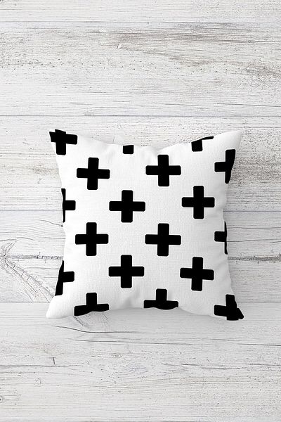 linazaitun Plus Patterned Plain Fabric Concealed Zippered Throw Pillow Cover Sofa Pillow Cover Set (4pcs)