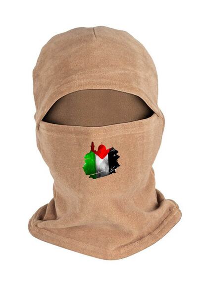 Zeron Tasarım Mască de zăpadă din polar de iarnă cu imprimeu Palestina, nisip...