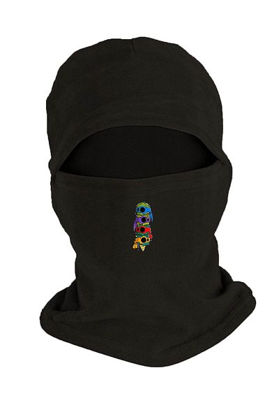 Zeron Tasarım Ninja Printed Turtle Black Fleece Snow Mask - Bll3338