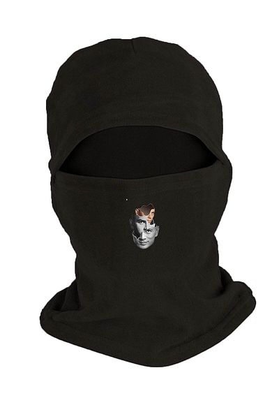 Zeron Tasarım Face Printed Black Fleece Snow Mask - 3D Winter Mask Bll240