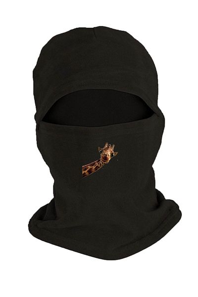 Zeron Tasarım Giraffe Printed Winter Fleece Snow Mask Black Bll282