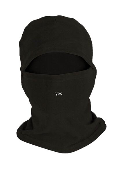 Zeron Tasarım Da Masca de zapada din polar de iarna imprimata Neagra Bll267