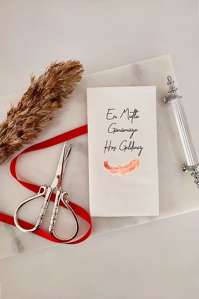NapkinStore Welcome to Our Most Happy Day Printed Napkin 20 Pack
