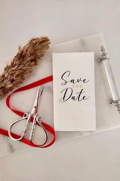 NapkinStore Save The Date Printed Napkin 20 Pack ( Bb477 )