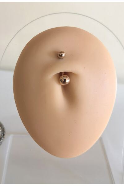 Bylin %100 Cerrahi Çelik Minik Göbek Piercing - Bar Uzunluğu 8 Mm - 1 Adet
