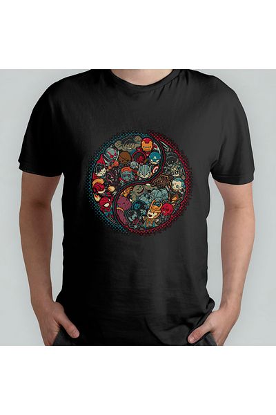 Pixxa Μπλουζάκι Avengers Chibi 100% Cotton Crew Neck