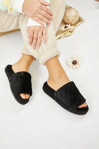 Mrt Shoes Γυναικείες Παντόφλες Σπίτι με ίσιο τακούνι τετράγωνο σχέδιο Ύψος τακουνιού 3,5 cm