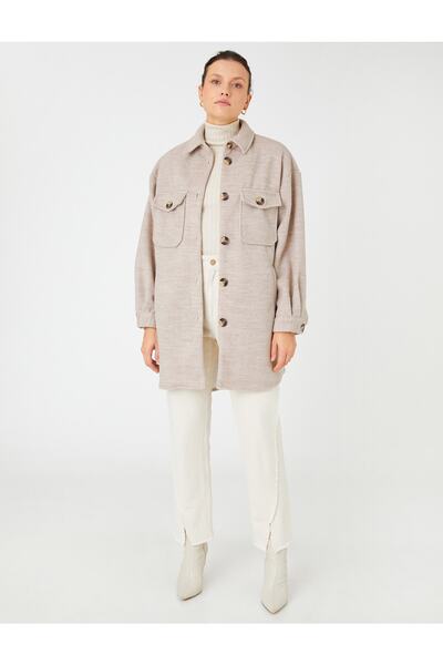 Koton Μπουφάν υπερμεγέθης γιακάς με κουμπιά